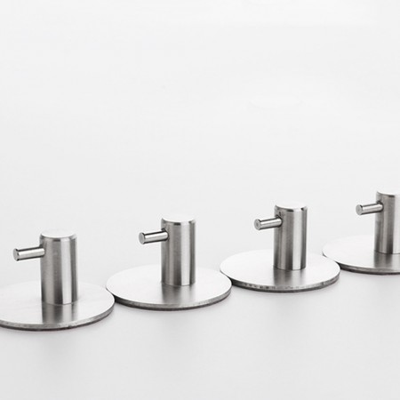 Meidong Stainless Steel Vacuum Suction Cup Hooks Shower Holder - Removable Bathroom Shower Hook Suction Towel Rack and Kitchen Organizer for Towel Hook, Bathrobe and Loofah